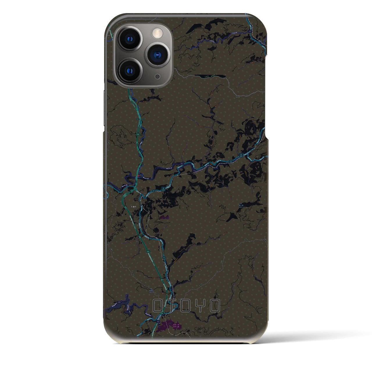 【大豊】地図柄iPhoneケース（バックカバータイプ・ブラック）iPhone 11 Pro Max 用