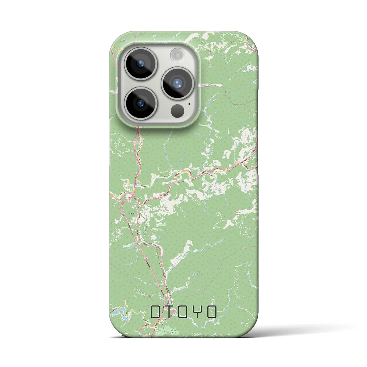 【大豊】地図柄iPhoneケース（バックカバータイプ・ナチュラル）iPhone 15 Pro 用