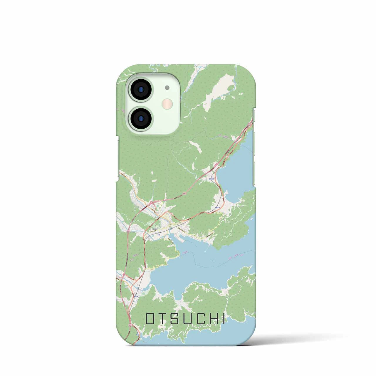 【大槌】地図柄iPhoneケース（バックカバータイプ・ナチュラル）iPhone 12 mini 用