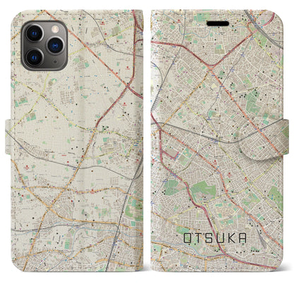 【大塚（東京都）】地図柄iPhoneケース（手帳タイプ）ナチュラル・iPhone 11 Pro Max 用