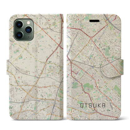 【大塚（東京都）】地図柄iPhoneケース（手帳タイプ）ナチュラル・iPhone 11 Pro 用