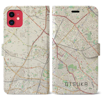 【大塚（東京都）】地図柄iPhoneケース（手帳タイプ）ナチュラル・iPhone 11 用