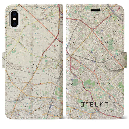 【大塚（東京都）】地図柄iPhoneケース（手帳タイプ）ナチュラル・iPhone XS Max 用