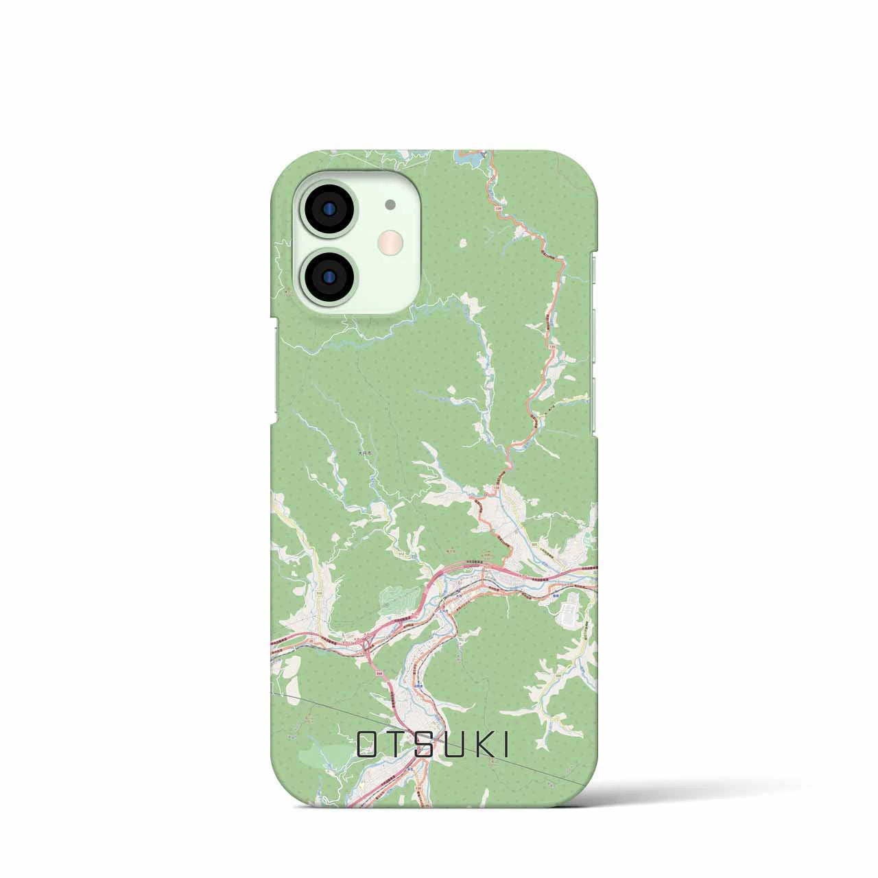 【大月】地図柄iPhoneケース（バックカバータイプ・ナチュラル）iPhone 12 mini 用