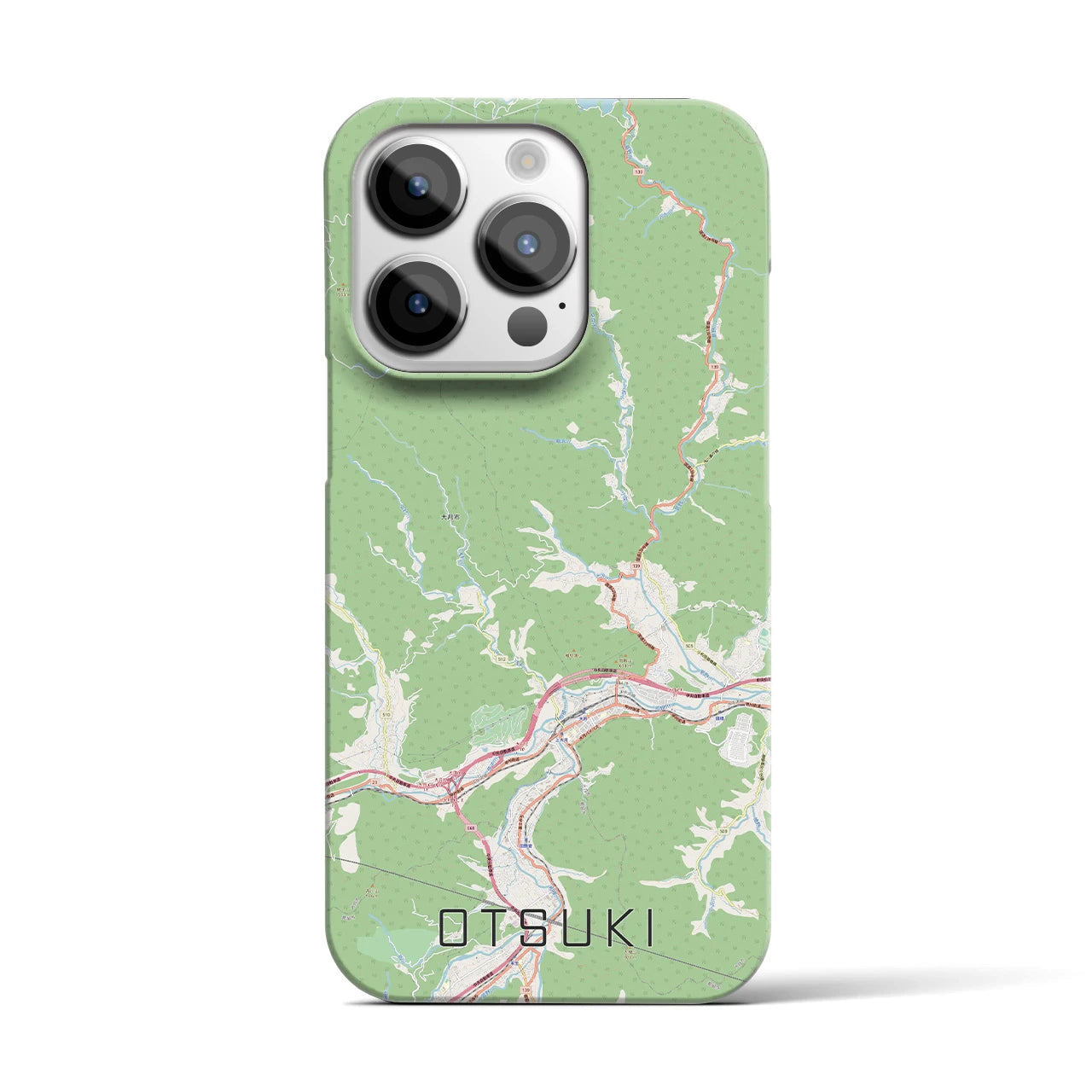 【大月】地図柄iPhoneケース（バックカバータイプ・ナチュラル）iPhone 14 Pro 用