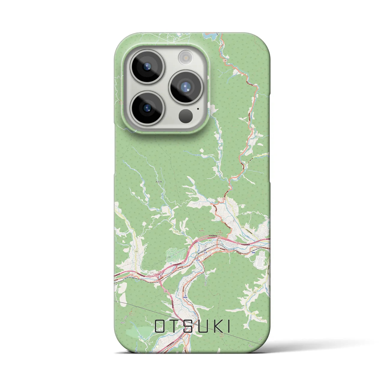 【大月】地図柄iPhoneケース（バックカバータイプ・ナチュラル）iPhone 15 Pro 用