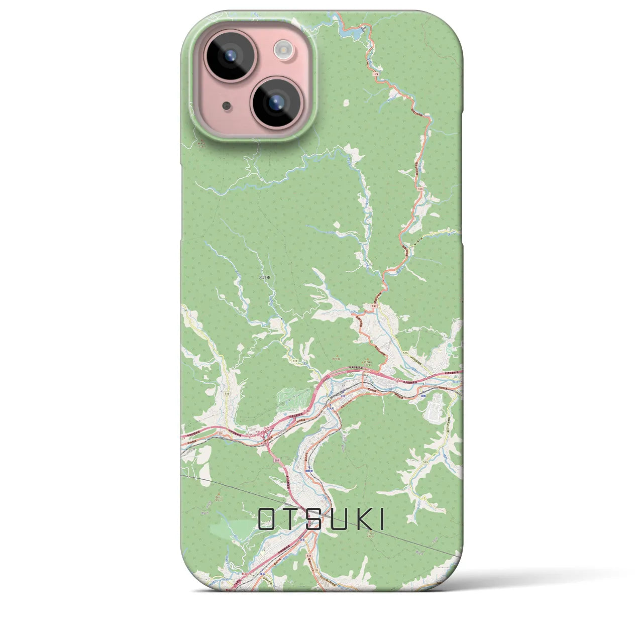 【大月】地図柄iPhoneケース（バックカバータイプ・ナチュラル）iPhone 15 Plus 用