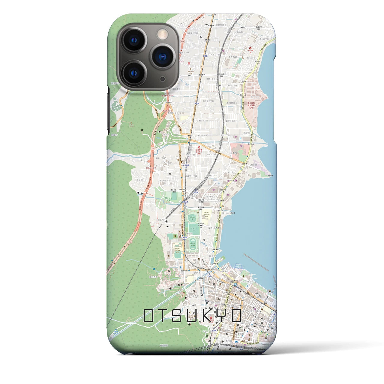【大津京】地図柄iPhoneケース（バックカバータイプ・ナチュラル）iPhone 11 Pro Max 用