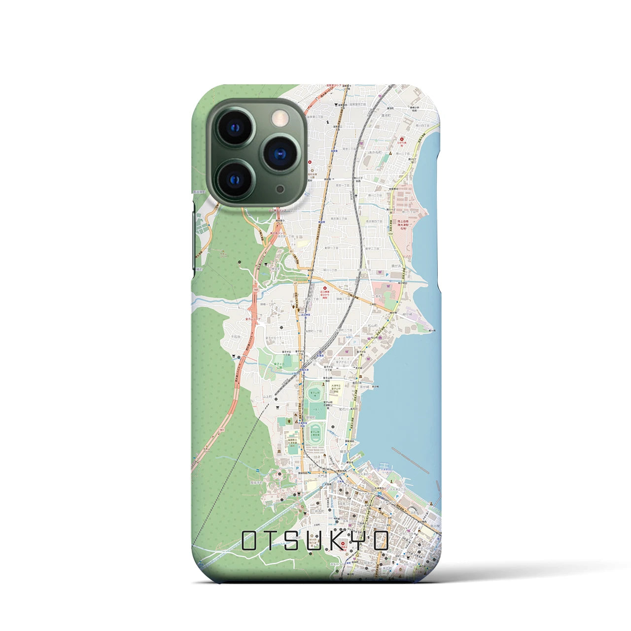 【大津京】地図柄iPhoneケース（バックカバータイプ・ナチュラル）iPhone 11 Pro 用