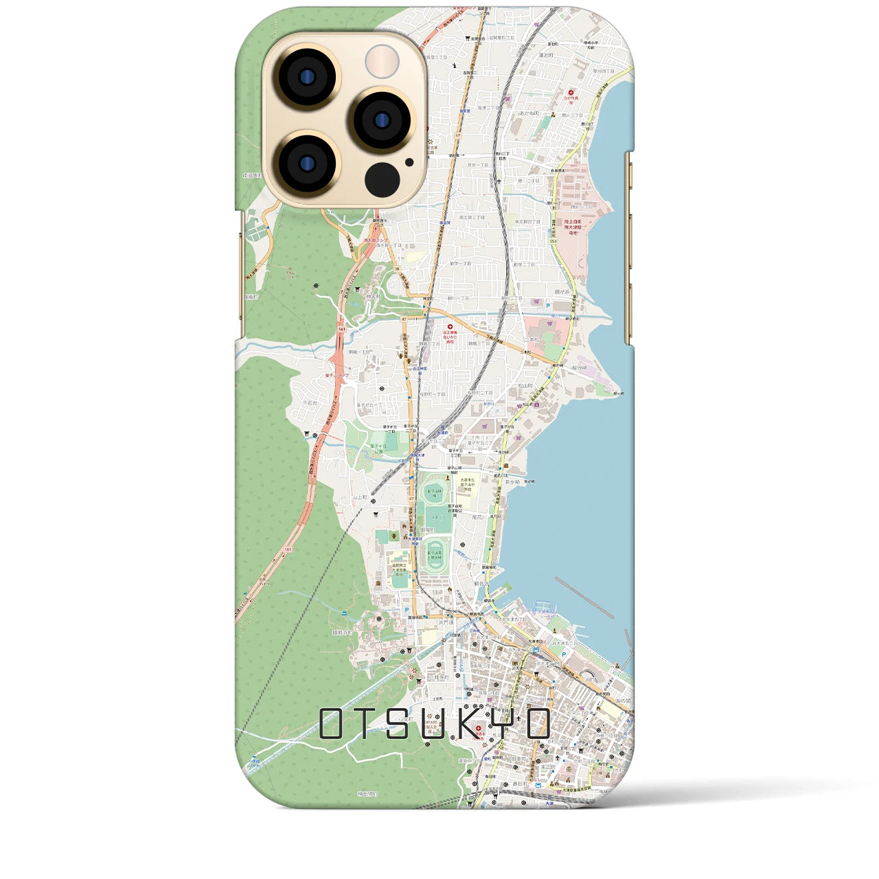 【大津京】地図柄iPhoneケース（バックカバータイプ・ナチュラル）iPhone 12 Pro Max 用