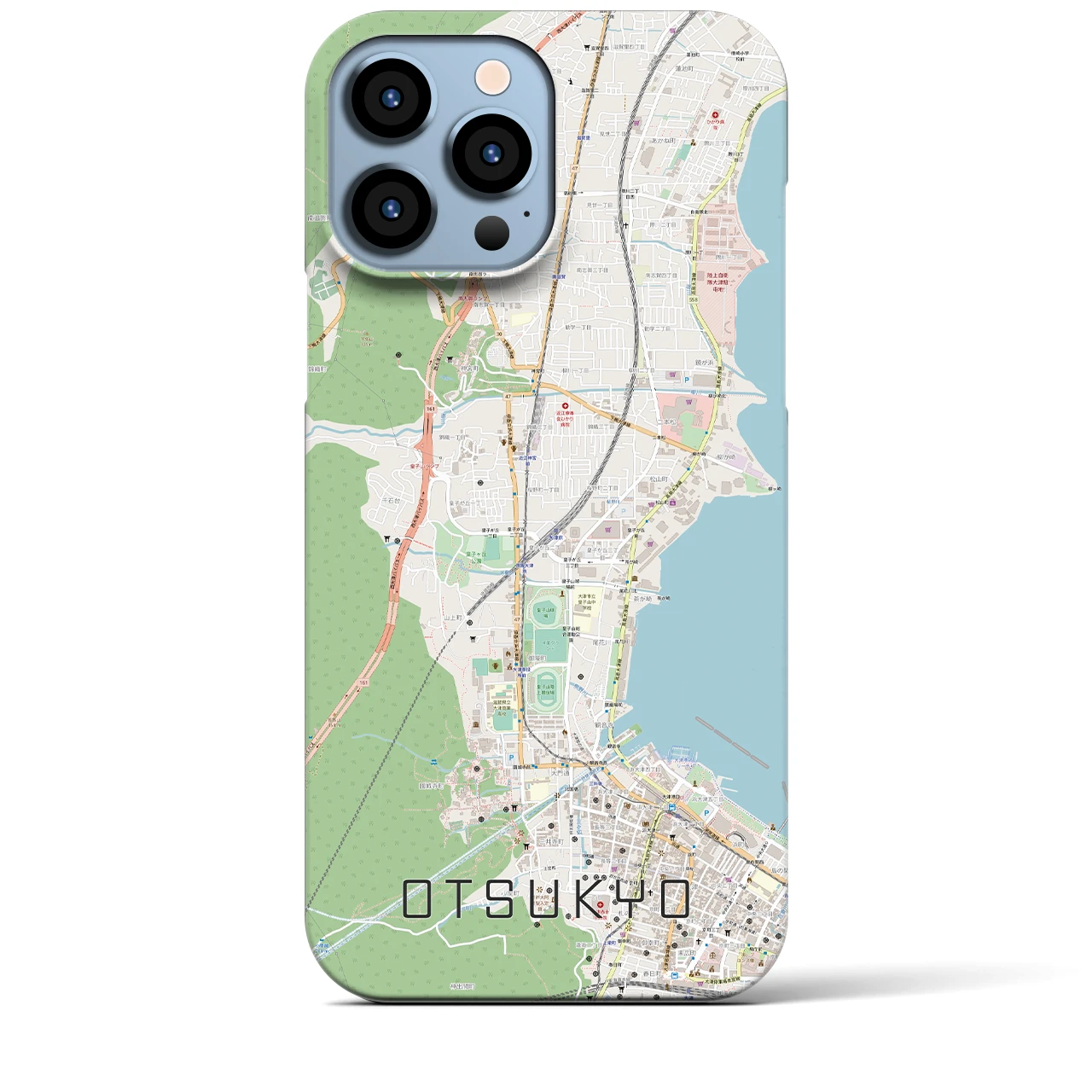 【大津京】地図柄iPhoneケース（バックカバータイプ・ナチュラル）iPhone 13 Pro Max 用