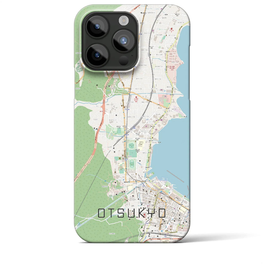 【大津京】地図柄iPhoneケース（バックカバータイプ・ナチュラル）iPhone 15 Pro Max 用