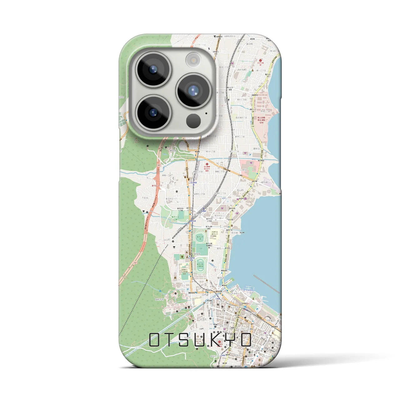 【大津京】地図柄iPhoneケース（バックカバータイプ・ナチュラル）iPhone 15 Pro 用