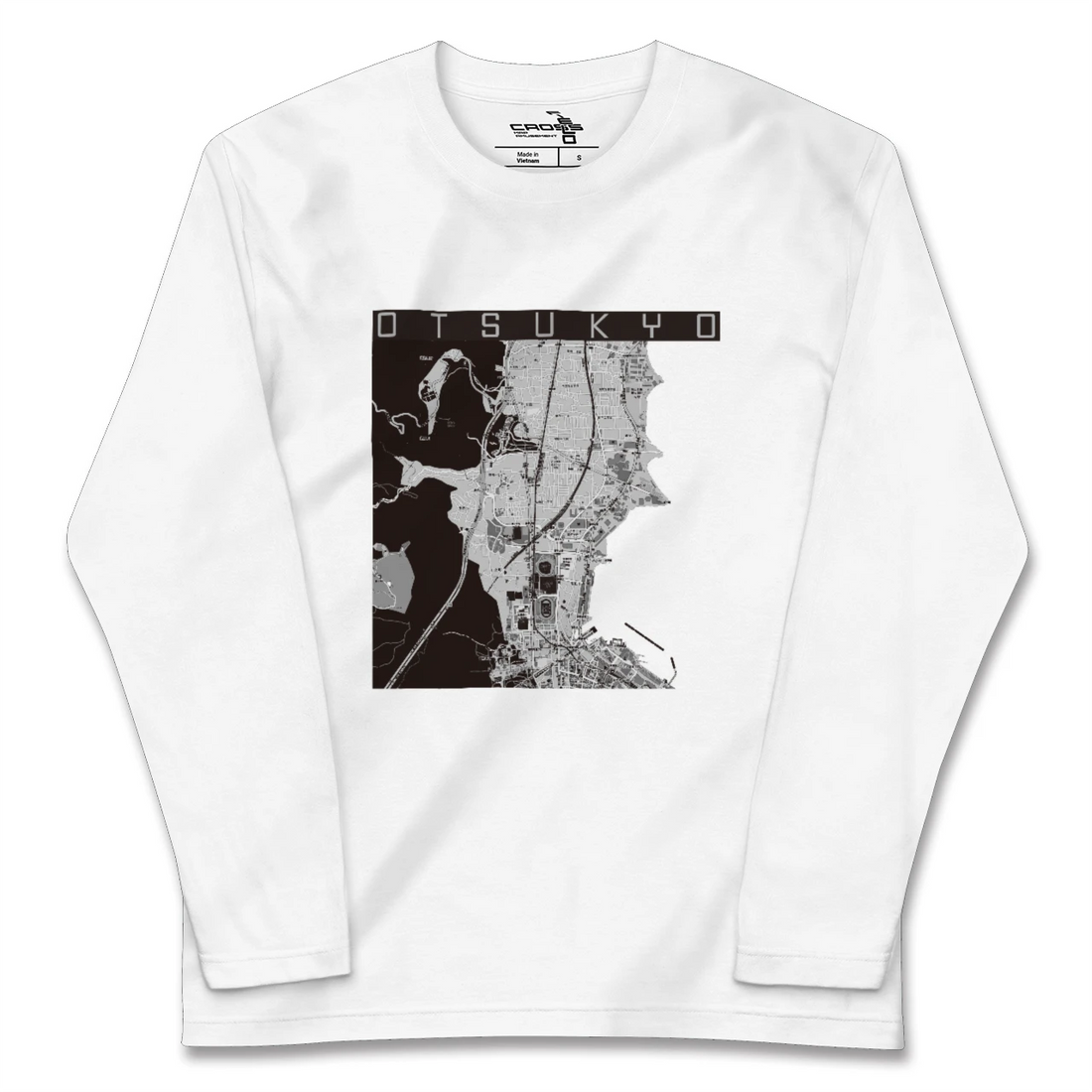 【大津京(滋賀県)】地図柄ロングスリーブTシャツ