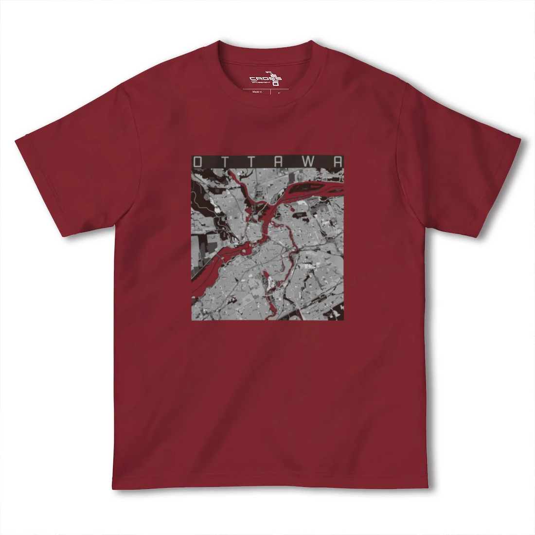 【オタワ(カナダ)】地図柄ヘビーウェイトTシャツ