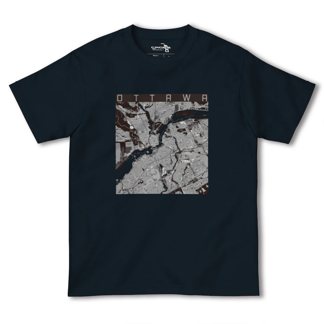 【オタワ(カナダ)】地図柄ヘビーウェイトTシャツ