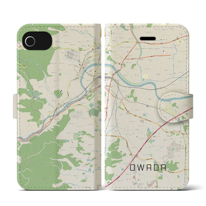 【大輪田（奈良県）】地図柄iPhoneケース（手帳タイプ）ナチュラル・iPhone SE（第3 / 第2世代） / 8 / 7 / 6s / 6 用