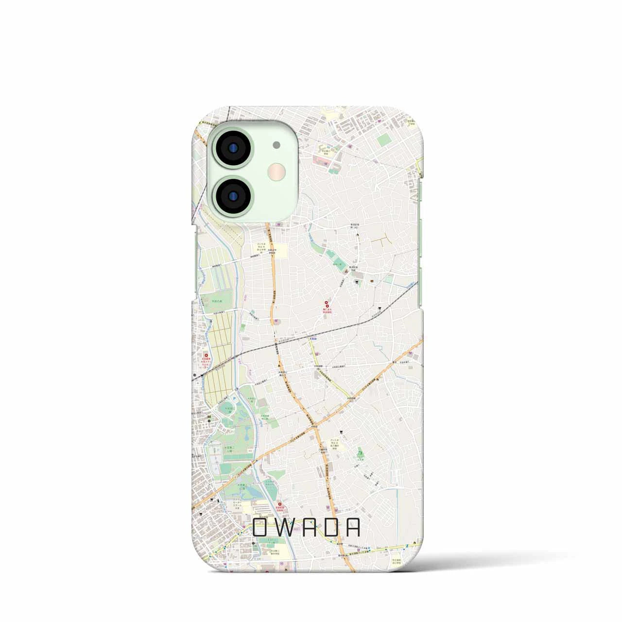 【大和田】地図柄iPhoneケース（バックカバータイプ・ナチュラル）iPhone 12 mini 用