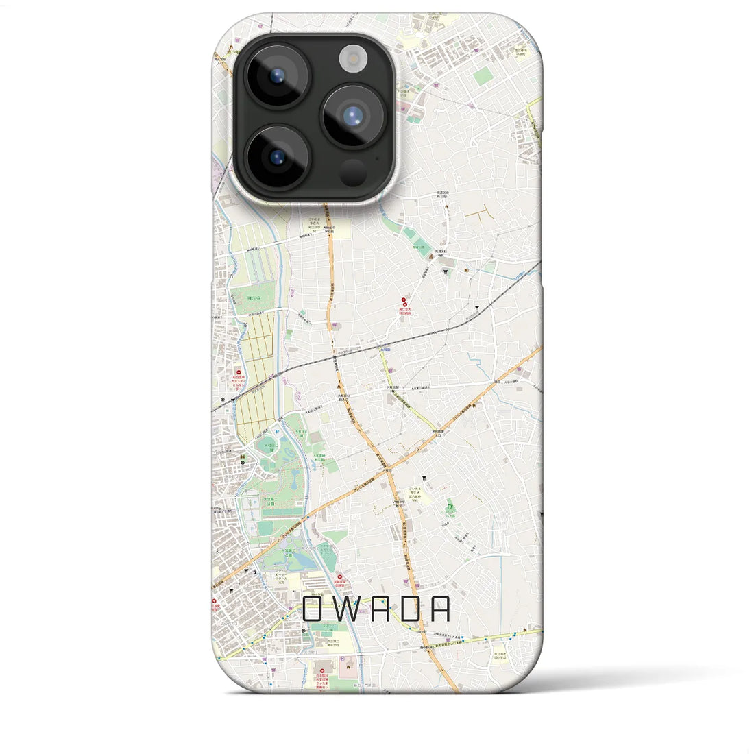 【大和田】地図柄iPhoneケース（バックカバータイプ・ナチュラル）iPhone 15 Pro Max 用
