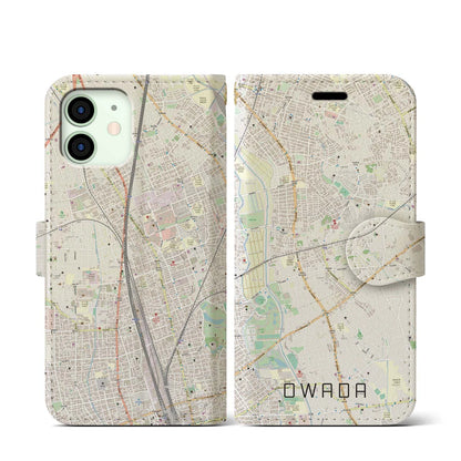 【大和田（埼玉県）】地図柄iPhoneケース（手帳タイプ）ナチュラル・iPhone 12 mini 用