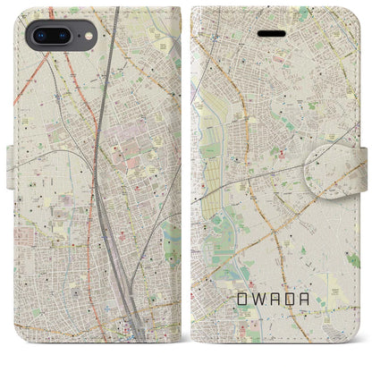 【大和田（埼玉県）】地図柄iPhoneケース（手帳タイプ）ナチュラル・iPhone 8Plus /7Plus / 6sPlus / 6Plus 用