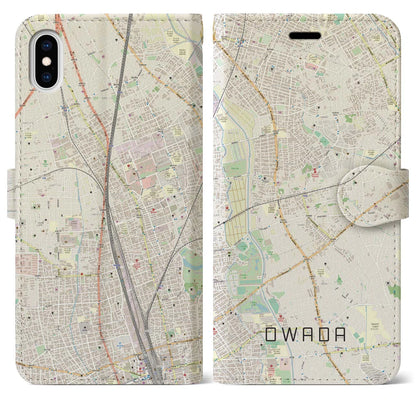 【大和田（埼玉県）】地図柄iPhoneケース（手帳タイプ）ナチュラル・iPhone XS Max 用