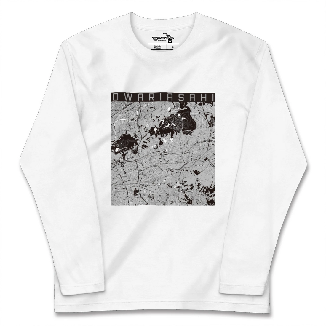 【尾張旭(愛知県)】地図柄ロングスリーブTシャツ