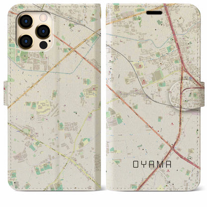 【大山（東京都）】地図柄iPhoneケース（手帳タイプ）ナチュラル・iPhone 12 Pro Max 用