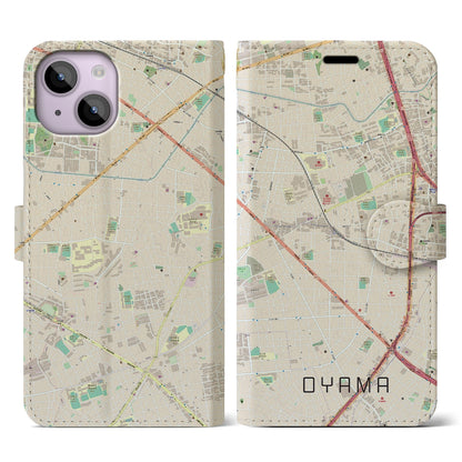 【大山（東京都）】地図柄iPhoneケース（手帳タイプ）ナチュラル・iPhone 14 用