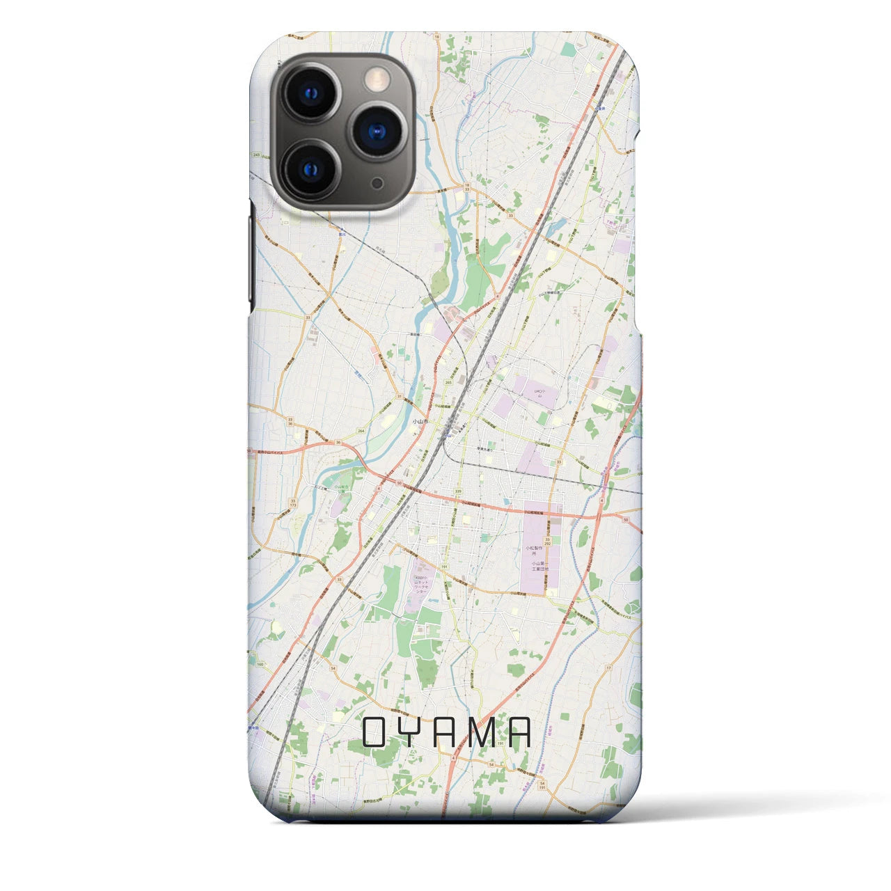 【小山】地図柄iPhoneケース（バックカバータイプ・ナチュラル）iPhone 11 Pro Max 用