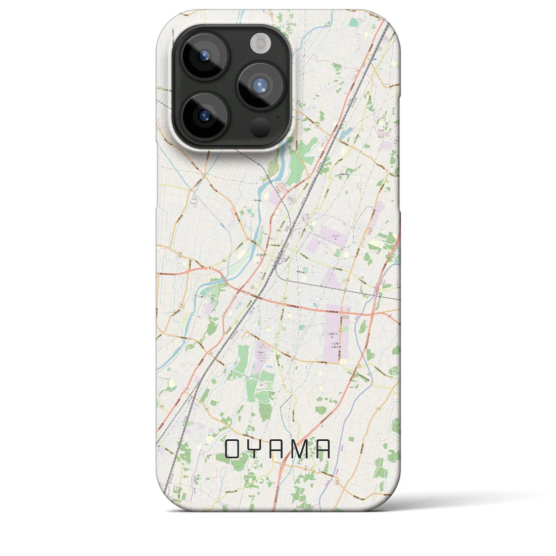 【小山】地図柄iPhoneケース（バックカバータイプ・ナチュラル）iPhone 15 Pro Max 用