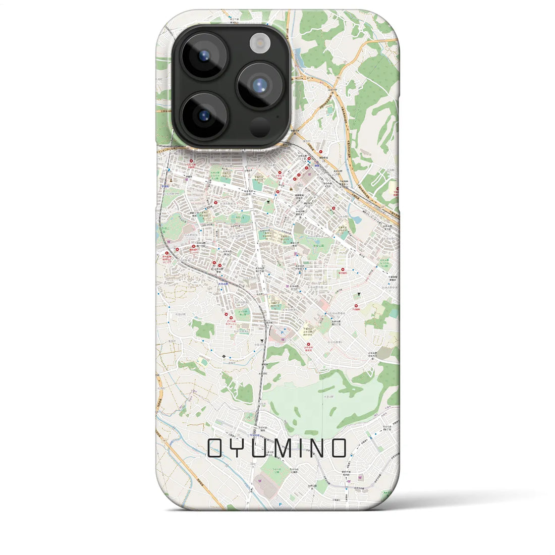 【おゆみ野】地図柄iPhoneケース（バックカバータイプ・ナチュラル）iPhone 15 Pro Max 用