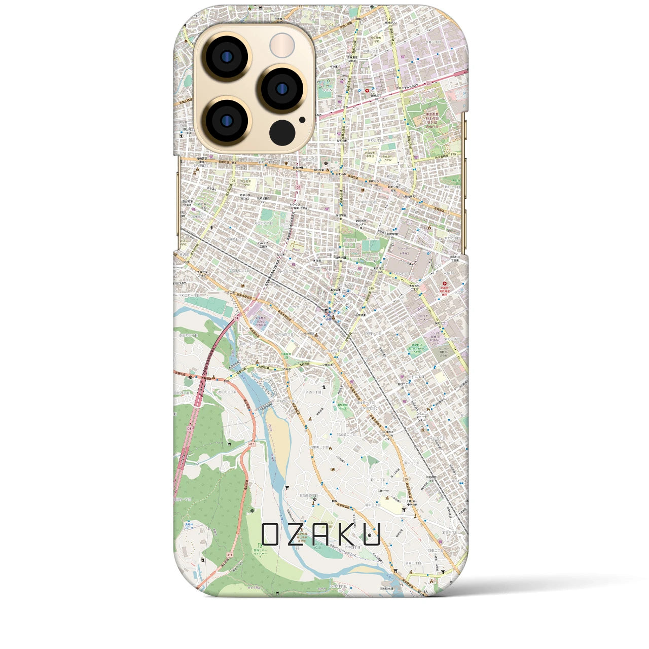【小作】地図柄iPhoneケース（バックカバータイプ・ナチュラル）iPhone 12 Pro Max 用