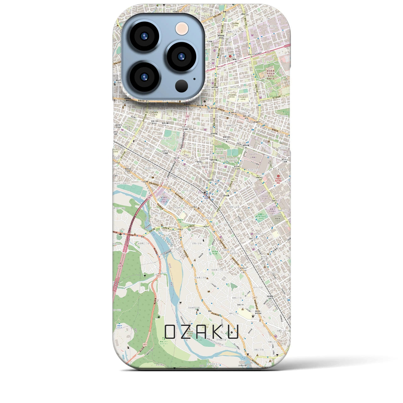 【小作】地図柄iPhoneケース（バックカバータイプ・ナチュラル）iPhone 13 Pro Max 用