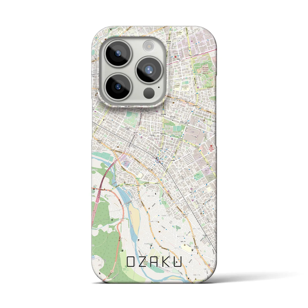 【小作】地図柄iPhoneケース（バックカバータイプ・ナチュラル）iPhone 15 Pro 用