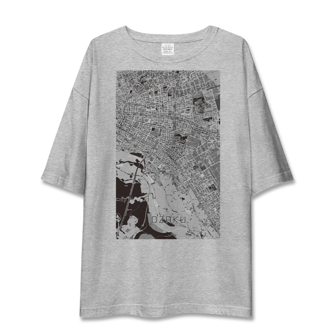 【小作（東京都）】地図柄ビッグシルエットTシャツ