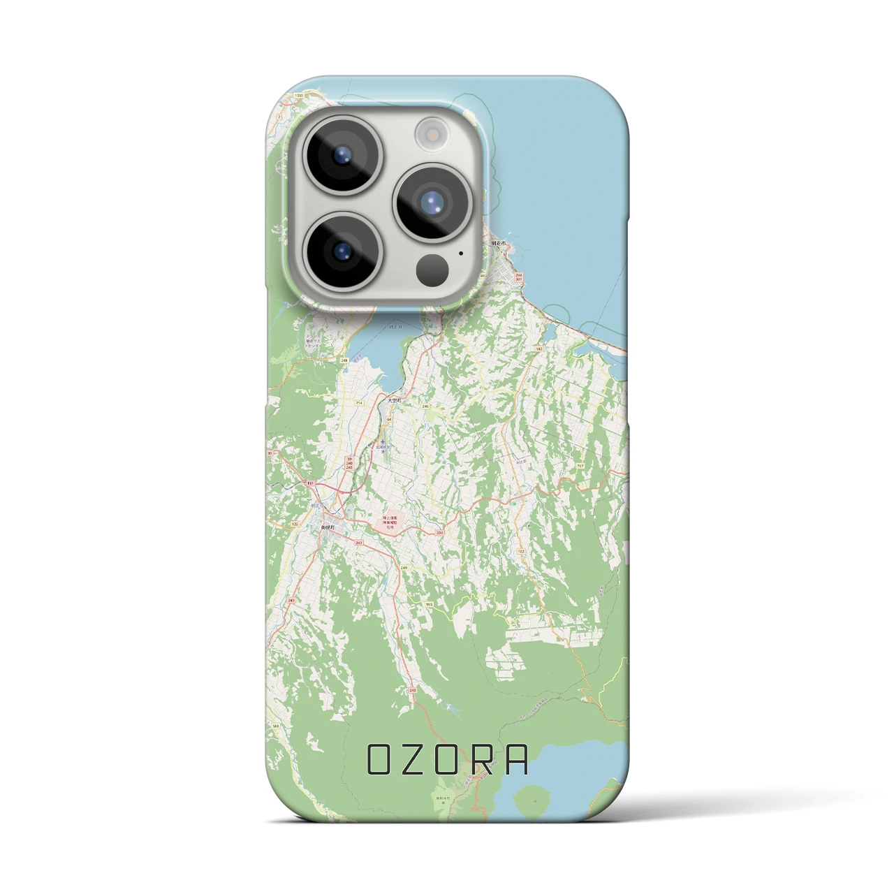 【大空】地図柄iPhoneケース（バックカバータイプ・ナチュラル）iPhone 15 Pro 用