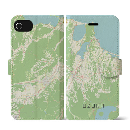 【大空（北海道）】地図柄iPhoneケース（手帳タイプ）ナチュラル・iPhone SE（第3 / 第2世代） / 8 / 7 / 6s / 6 用