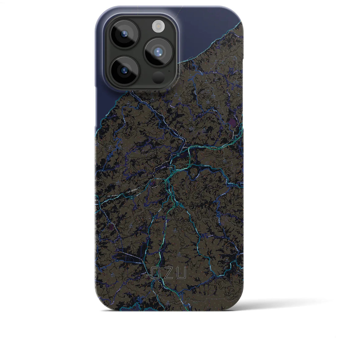 【大洲】地図柄iPhoneケース（バックカバータイプ・ブラック）iPhone 15 Pro Max 用