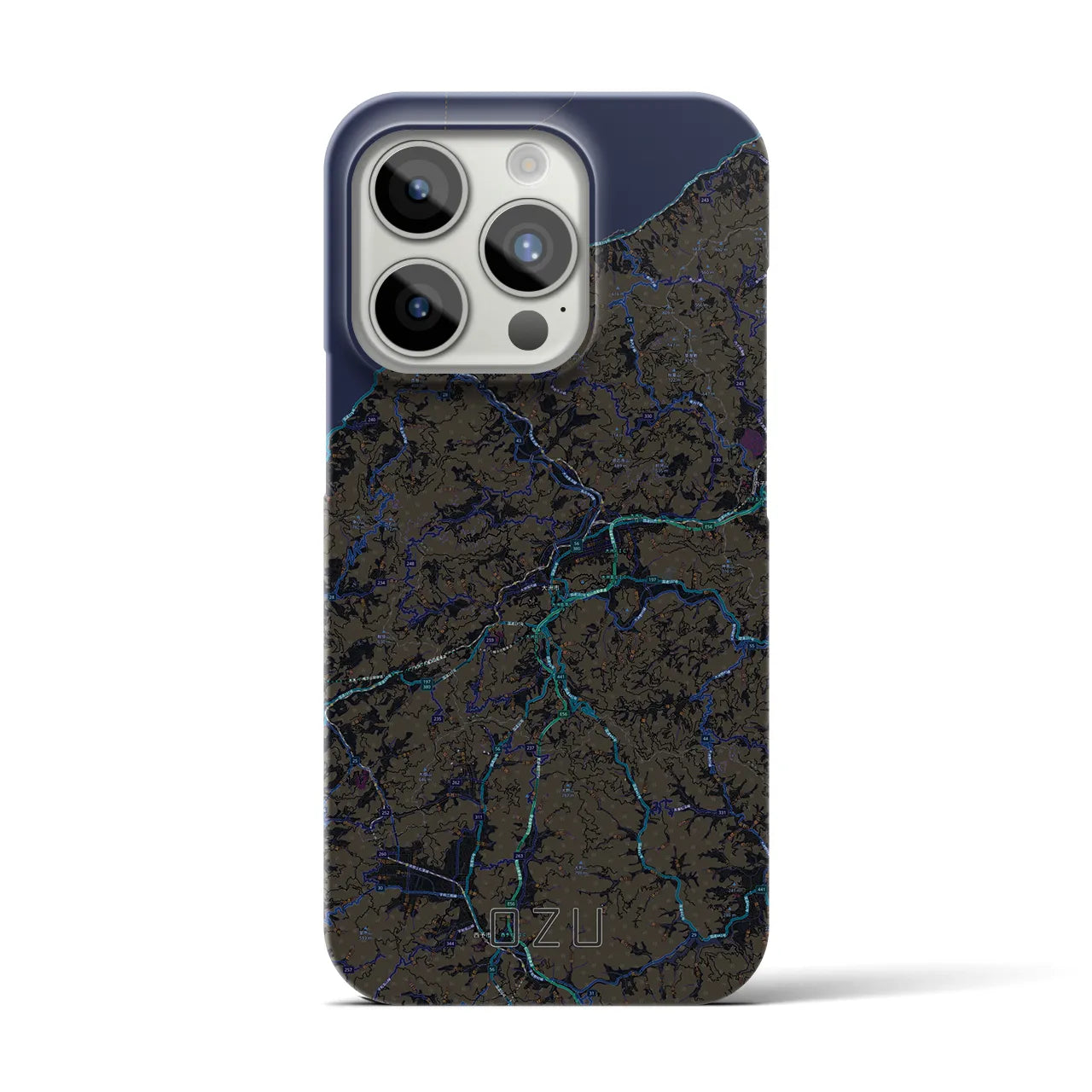 【大洲】地図柄iPhoneケース（バックカバータイプ・ブラック）iPhone 15 Pro 用