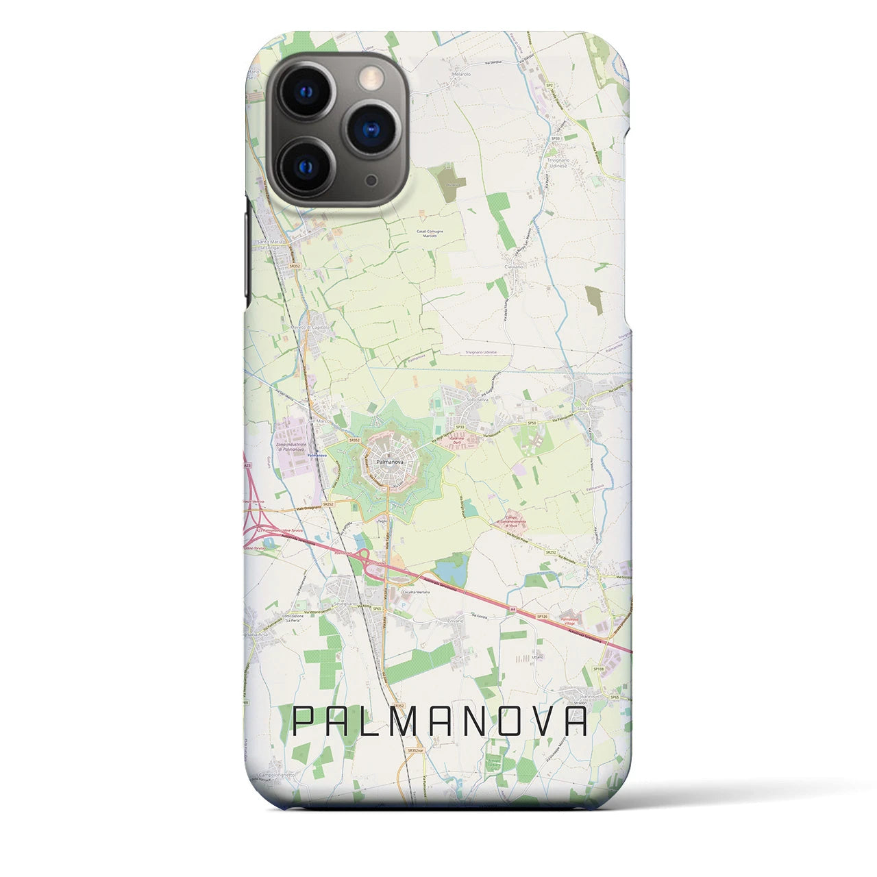 【パルマノーヴァ】地図柄iPhoneケース（バックカバータイプ・ナチュラル）iPhone 11 Pro Max 用