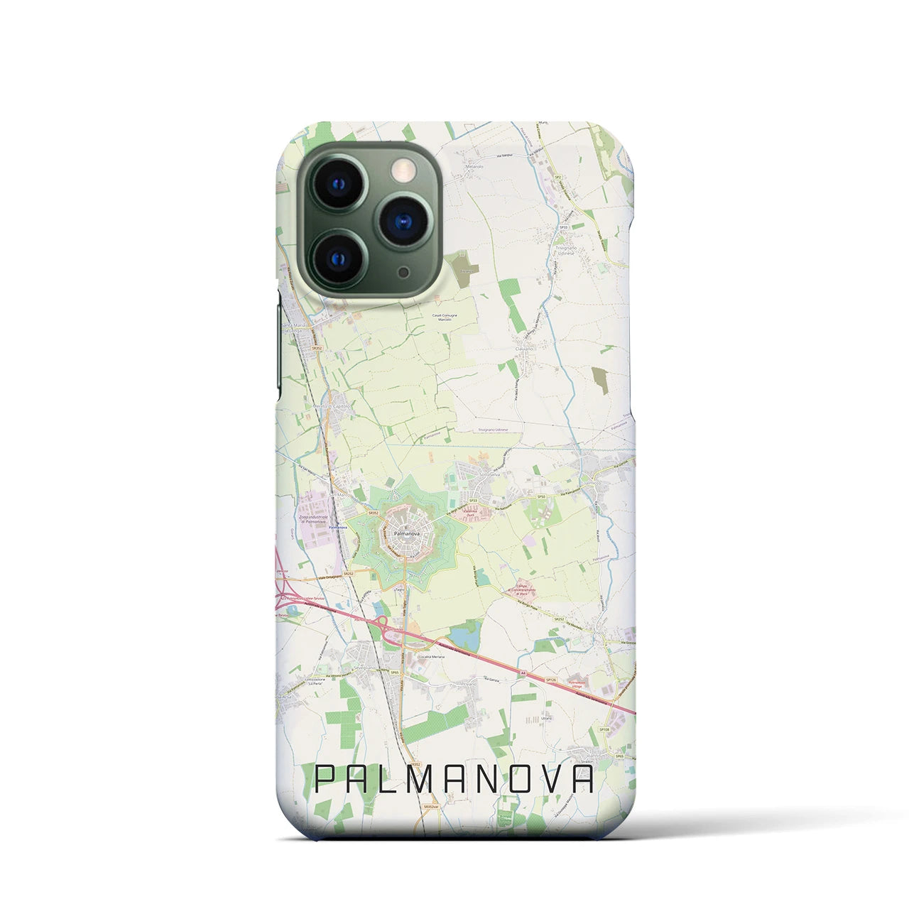 【パルマノーヴァ】地図柄iPhoneケース（バックカバータイプ・ナチュラル）iPhone 11 Pro 用
