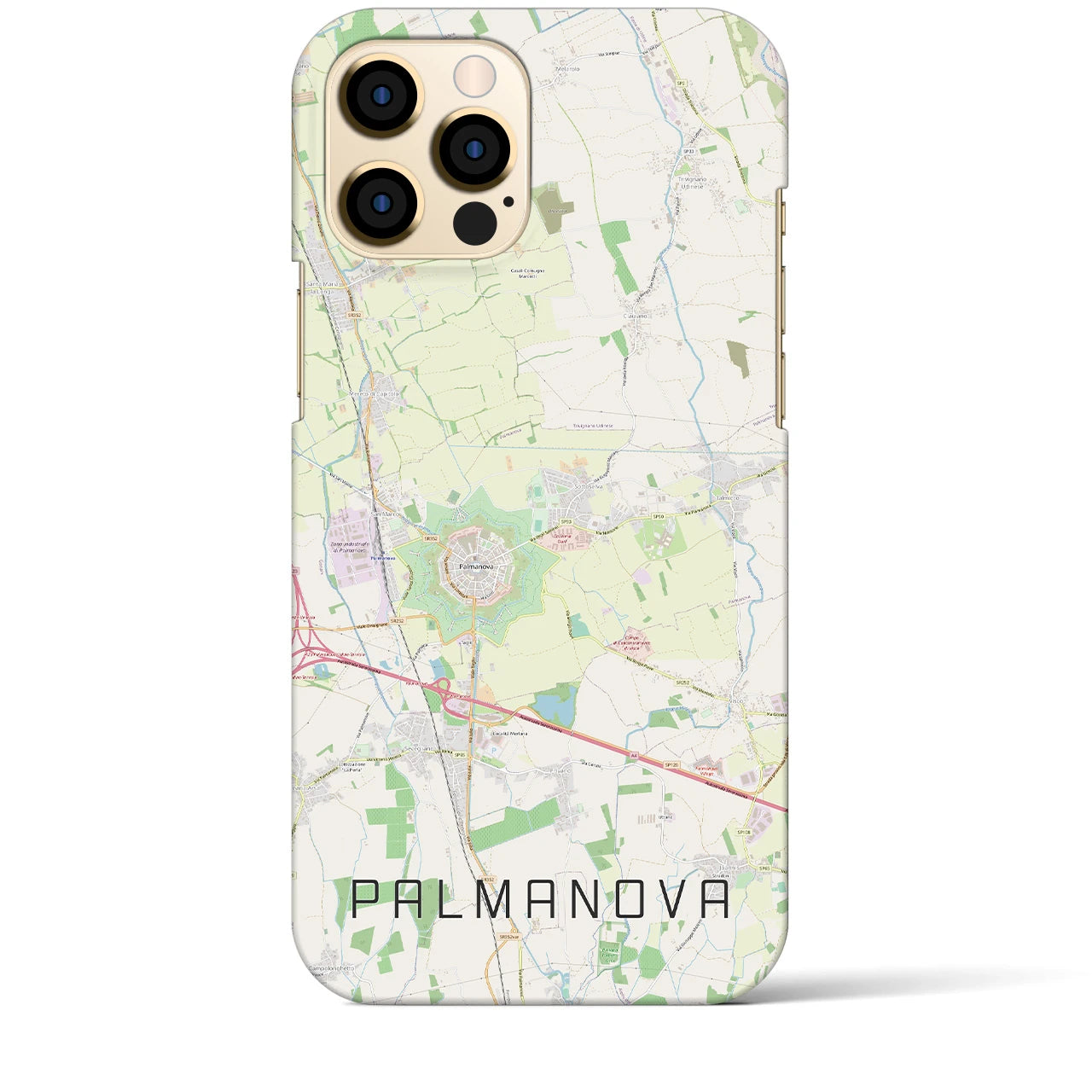 【パルマノーヴァ】地図柄iPhoneケース（バックカバータイプ・ナチュラル）iPhone 12 Pro Max 用