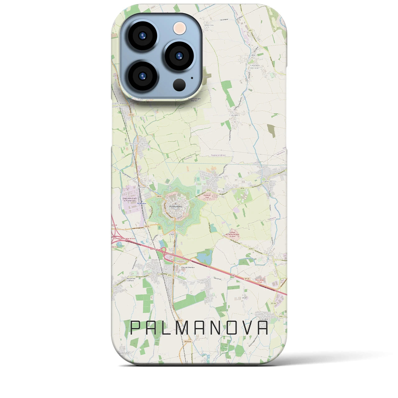 【パルマノーヴァ】地図柄iPhoneケース（バックカバータイプ・ナチュラル）iPhone 13 Pro Max 用