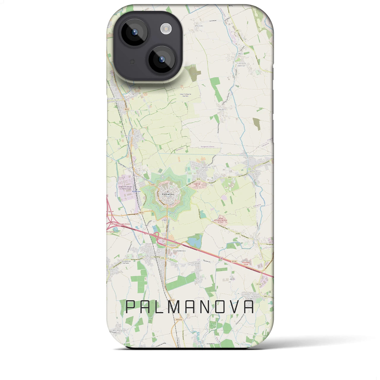 【パルマノーヴァ】地図柄iPhoneケース（バックカバータイプ・ナチュラル）iPhone 14 Plus 用