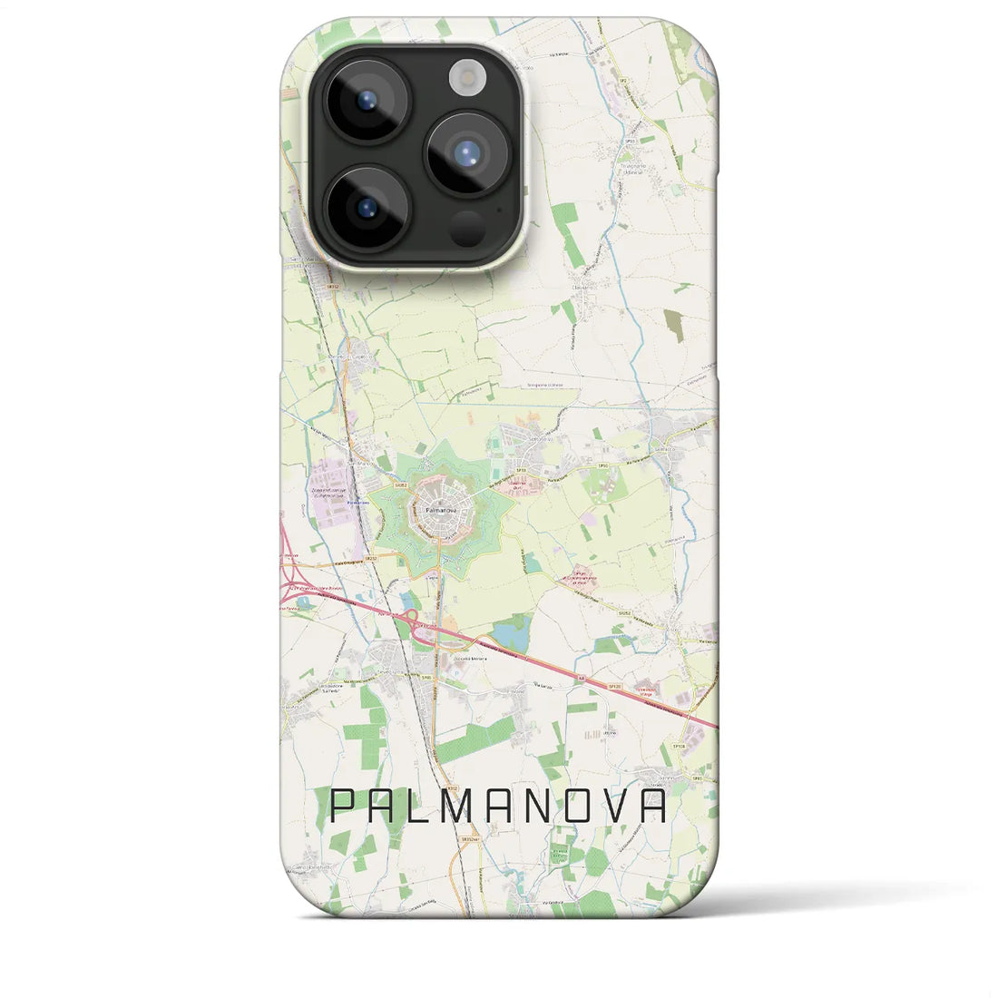 【パルマノーヴァ】地図柄iPhoneケース（バックカバータイプ・ナチュラル）iPhone 15 Pro Max 用