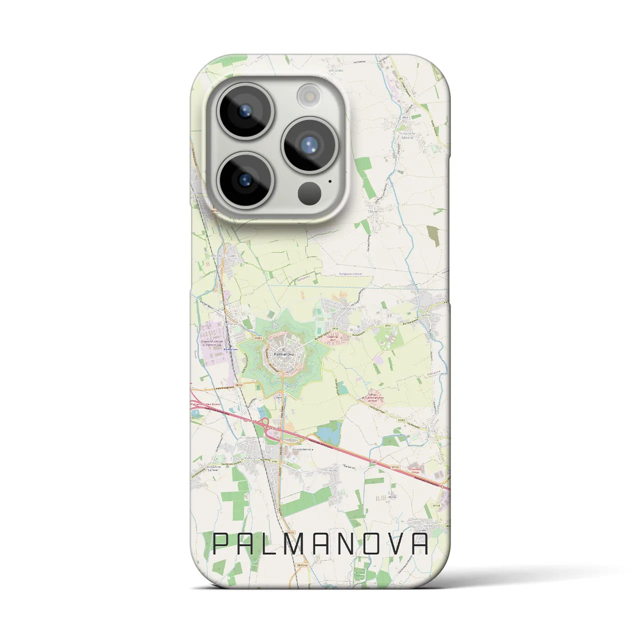 【パルマノーヴァ】地図柄iPhoneケース（バックカバータイプ・ナチュラル）iPhone 15 Pro 用