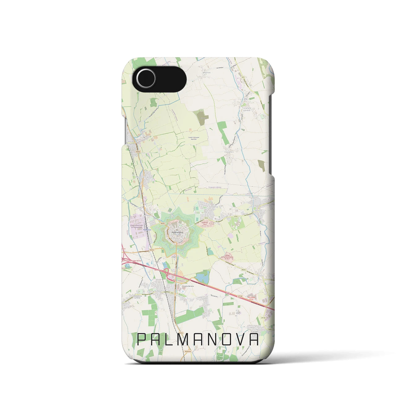 【パルマノーヴァ】地図柄iPhoneケース（バックカバータイプ・ナチュラル）iPhone SE（第3 / 第2世代） / 8 / 7 / 6s / 6 用