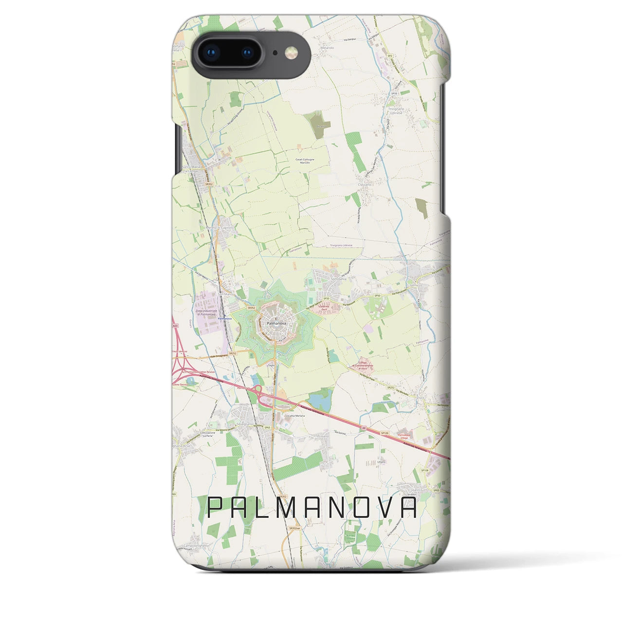 【パルマノーヴァ】地図柄iPhoneケース（バックカバータイプ・ナチュラル）iPhone 8Plus /7Plus / 6sPlus / 6Plus 用
