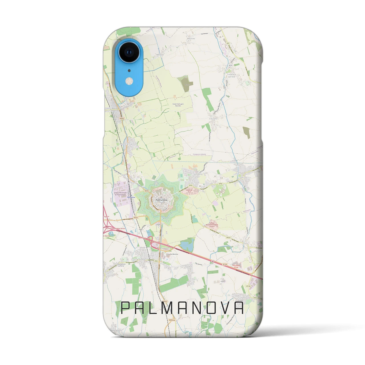 【パルマノーヴァ】地図柄iPhoneケース（バックカバータイプ・ナチュラル）iPhone XR 用